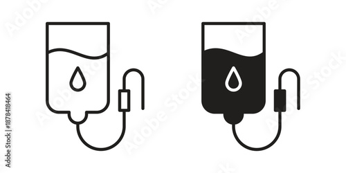 Blood transfusion icons collection vector design illustration isolated. EPS10
