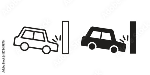 Car crash icons collection vector design illustration isolated. EPS10