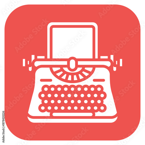 Typewriter With Tablet icon vector image. Can be used for Printing.