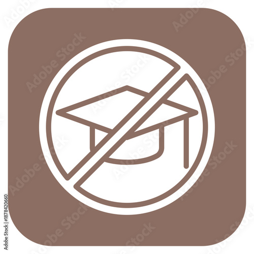 No Education icon vector image. Can be used for Homeless.