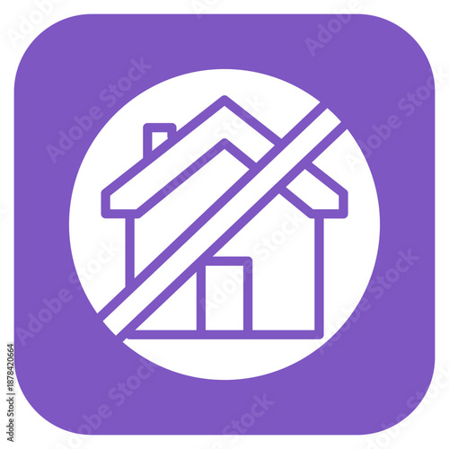 No House icon vector image. Can be used for Homeless.