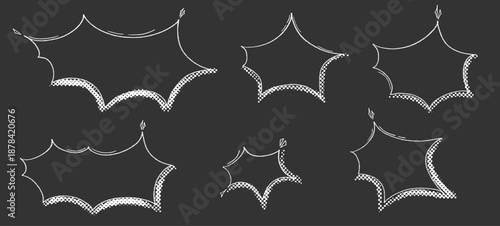 Stylized comic speech accent featuring manga dialogue and onomatopoeia box. A lively speech underline enhances comic scenes and manga pages.