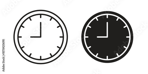 Clock nine icons collection vector design illustration isolated. EPS10