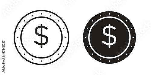 Coin icons collection vector design illustration isolated. EPS10