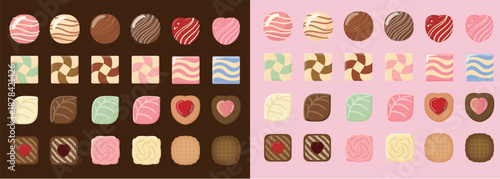 Valentine’s Chocolate Collection – Cute and Lovely Sweets Illustration Pack