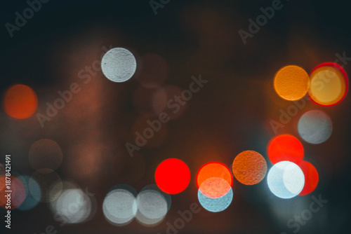 Abstract defocused city lights at night background