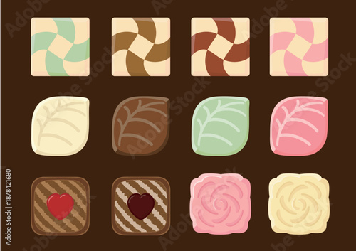 Valentine’s Chocolate Collection – Cute and Lovely Sweets Illustration Pack