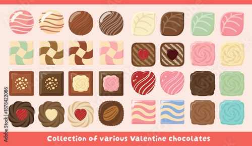 Valentine’s Chocolate Collection – Cute and Lovely Sweets Illustration Pack