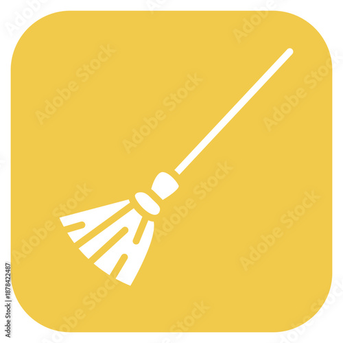 Magic Broom icon vector image. Can be used for Fairytale.
