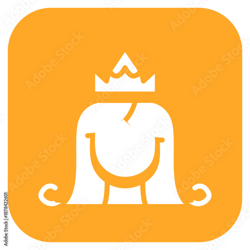 Princess icon vector image. Can be used for Fairytale.