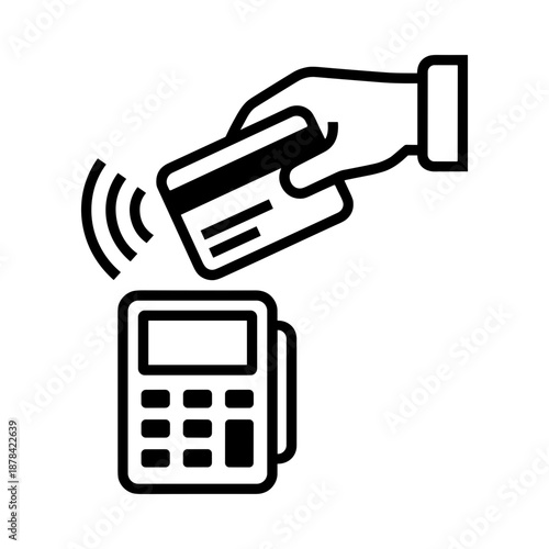 Contactless Payment Icon - NFC Credit Card Tap to Pay