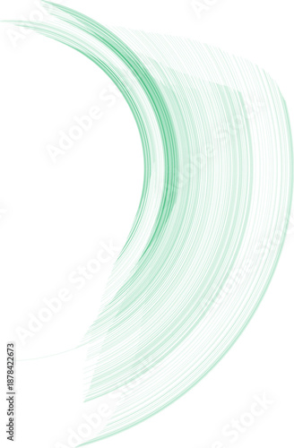 Mint green flowing arcs sweep upward, expressing freshness, renewal, gentle motion, and modern abstract elegance through layered translucent textures softly.
