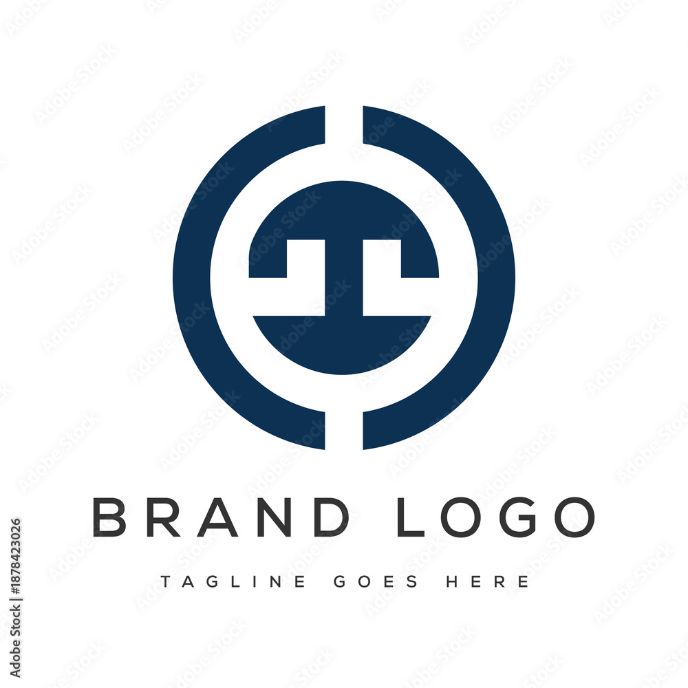 Fototapeta premium Modern Minimalist Abstract Circular Geometric Logo Icon for Business Branding and Corporate Identity