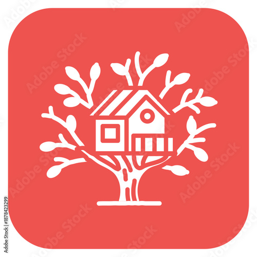 Treehouse icon vector image. Can be used for Rainforest.
