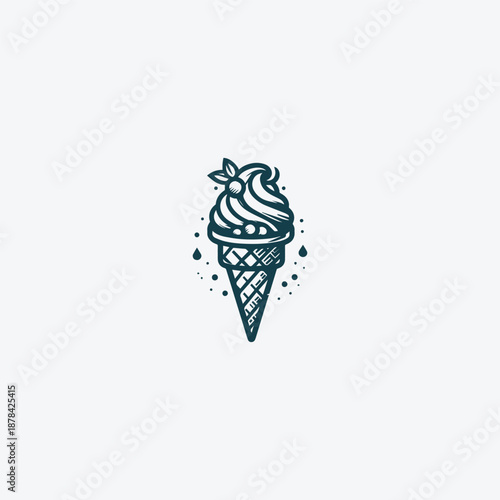 Delicious ice cream logo illustration