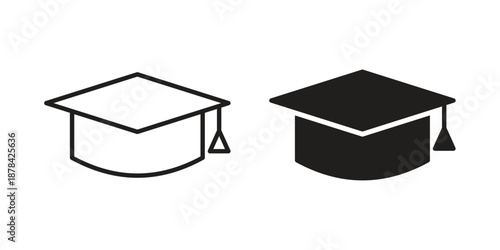 Graduation cap icons collection vector design illustration isolated. EPS10