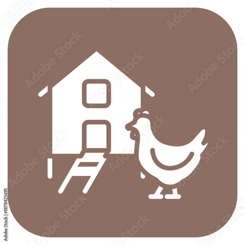 Chicken Coop icon vector image. Can be used for Agriculture.