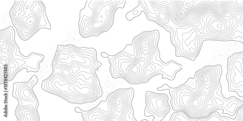 Abstract black and white topographic contours lines of mountains. Topography map art curve drawing. vector illustration. wave Line topography map contour background .background