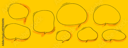 Creative comic speech underline with manga dialogue and graphic sound effects. The speech box completes comic scenes and modern manga layouts.