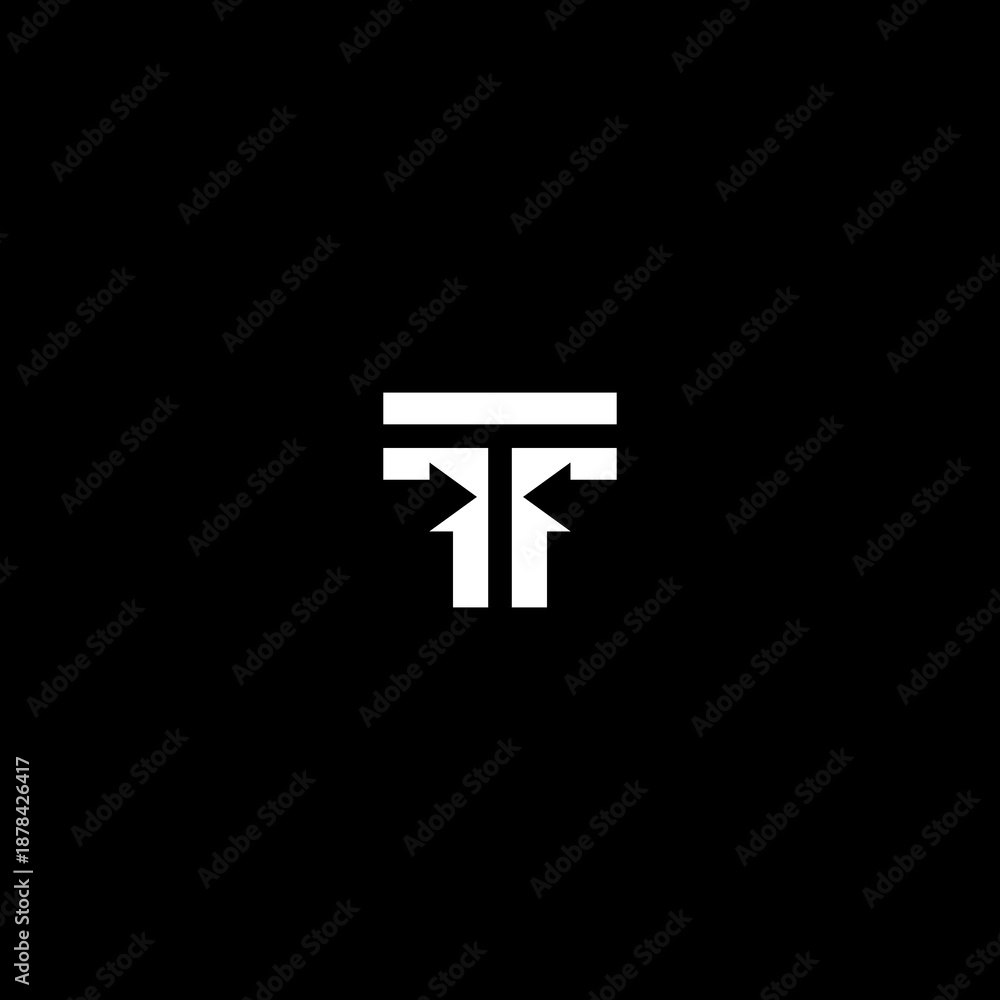 Fototapeta premium t arrow initial monogram vector icon illustration
