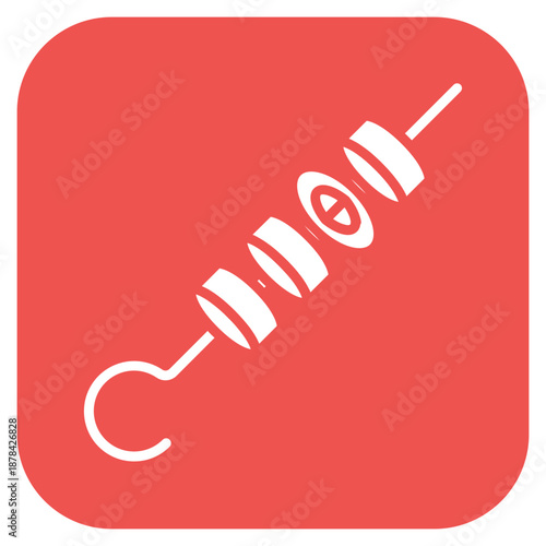 Barbecue Skewer icon vector image. Can be used for Bar.