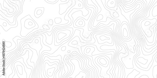 Topographic map background geographic line map with elevation assignments. Modern design with White background with topographic wavy pattern design. paper texture Imitation of a geographical map shade