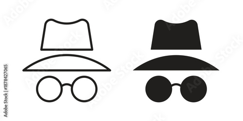 Incognito icons collection vector design illustration isolated. EPS10