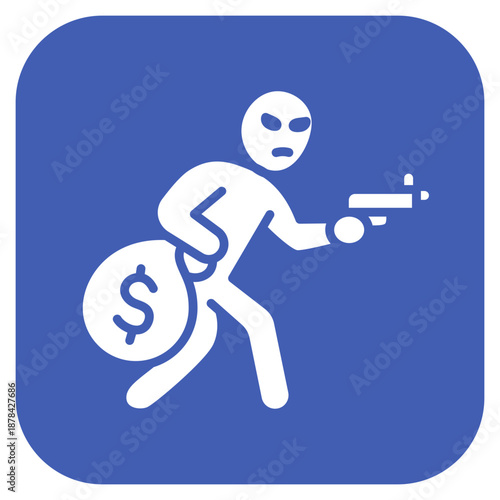Bank Heist icon vector image. Can be used for Crime Investigation.