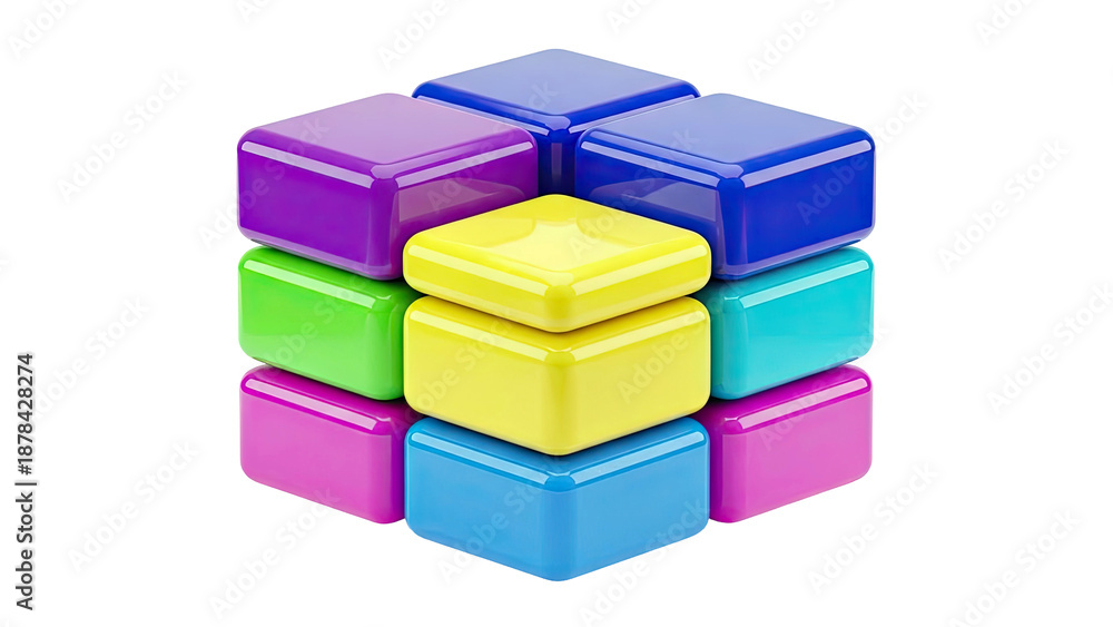 Obraz premium Colorful Stacked Cubes