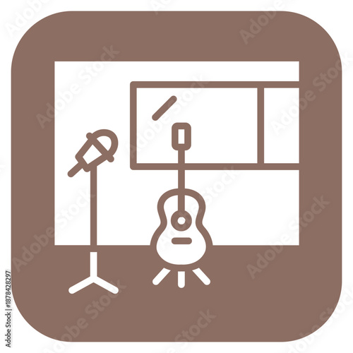 Rehearsal Room icon vector image. Can be used for Artist Studio.