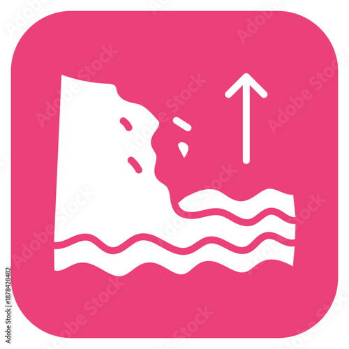 Coastal Erosion icon vector image. Can be used for Geography.
