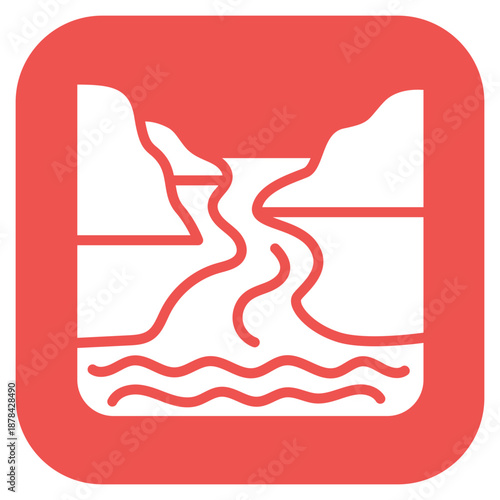 Estuary icon vector image. Can be used for Geography.