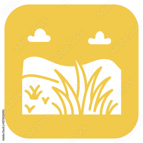 Grassland icon vector image. Can be used for Geography.