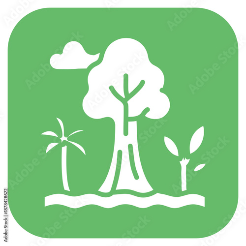 Rainforest icon vector image. Can be used for Geography.