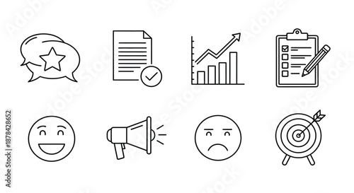 Set of feedback and performance icons