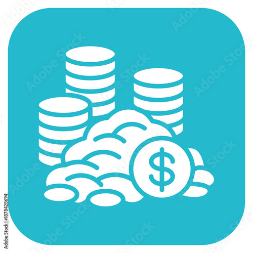 Coin Hoard icon vector image. Can be used for Archeology.