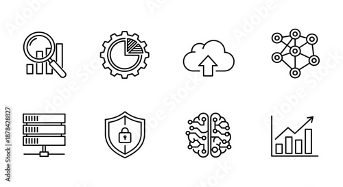 Technology and data icons