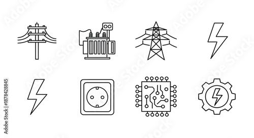 Electricity and power generation icons