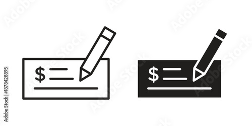 Money check icons collection vector design illustration isolated. EPS10