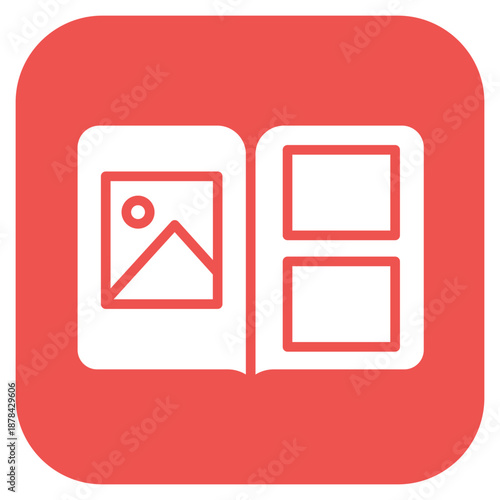 Photo Album icon vector image. Can be used for Nursing Home.