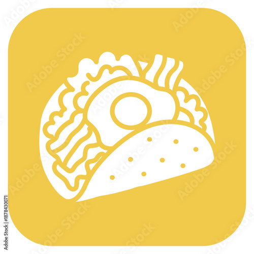 Breakfast Taco icon vector image. Can be used for Brunch.