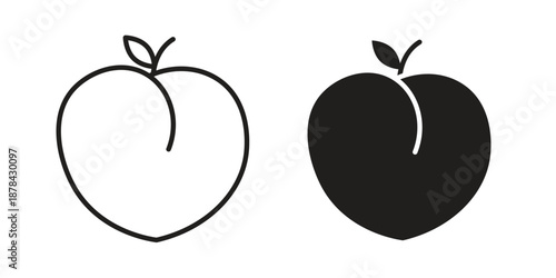 Peach icons collection vector design illustration isolated. EPS10