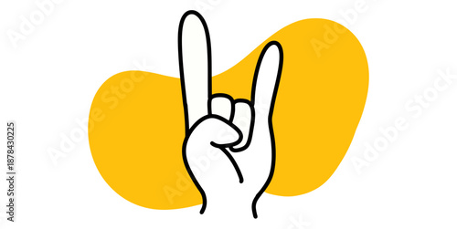 Metal hand sign illustration vector for rock concerts. Ideal for music gestures, rebel symbols, hard rock vibes, and party finger signs.