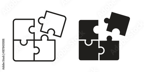 Puzzle icons collection vector design illustration isolated. EPS10