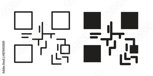 Qrcode icons collection vector design illustration isolated. EPS10