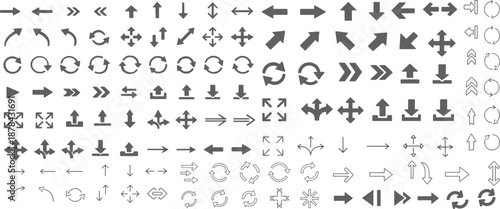 Title Arrow icon set. Arrow. Cursor. Black vector arrows icons. Collection different arrows sign. Modern simple arrows. Black arrow pointing to the right. Black direction pointer. Vector illustration