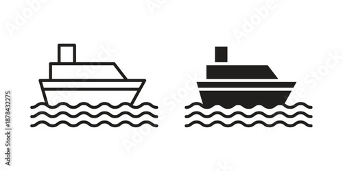 Ship icons collection vector design illustration isolated. EPS10