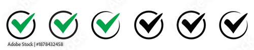 Check Mark Tick Icon Set for Approval, Confirmation and User Interface Design
