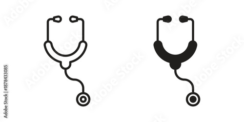 Stethoscope icons collection vector design illustration isolated. EPS10