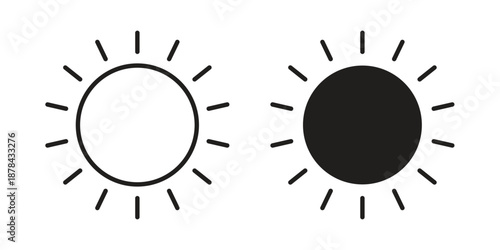 Sun icons collection vector design illustration isolated. EPS10